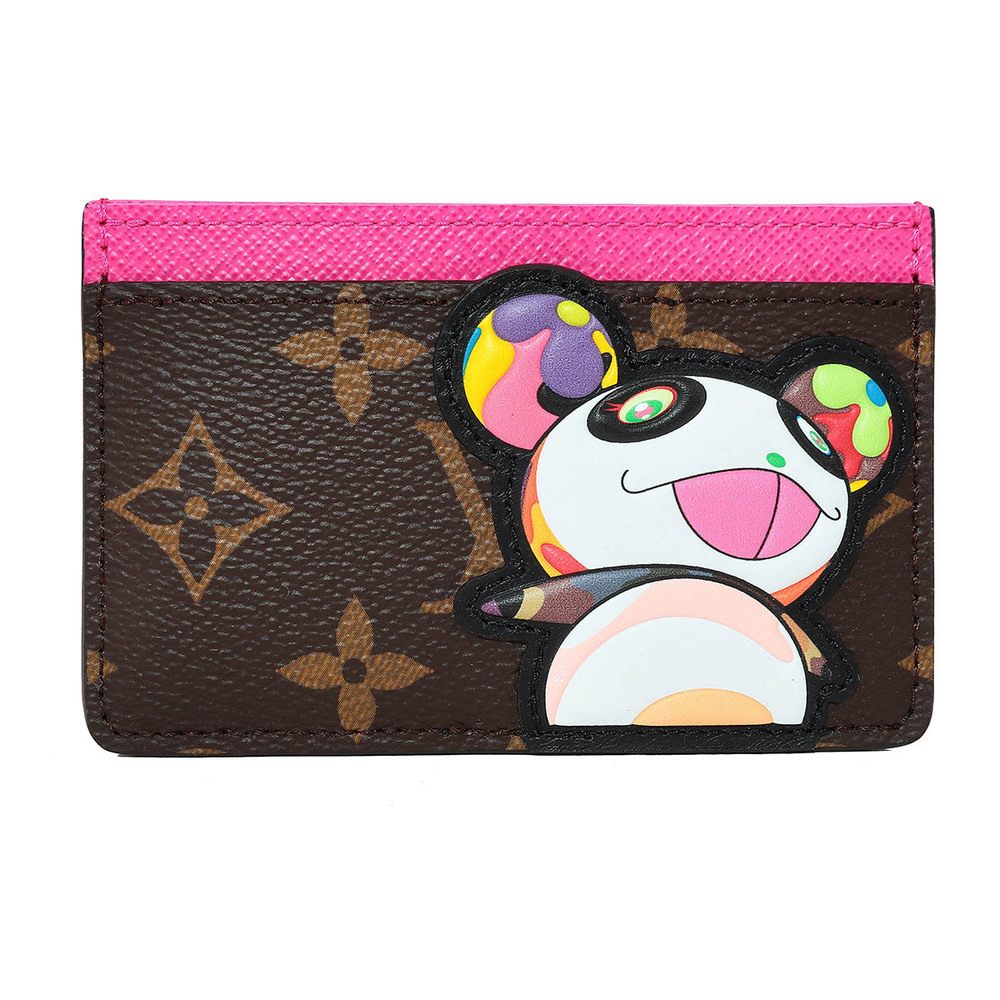 Louis Vuitton Card Wallet Takashi Murakami Porte Carte Brown Pink
